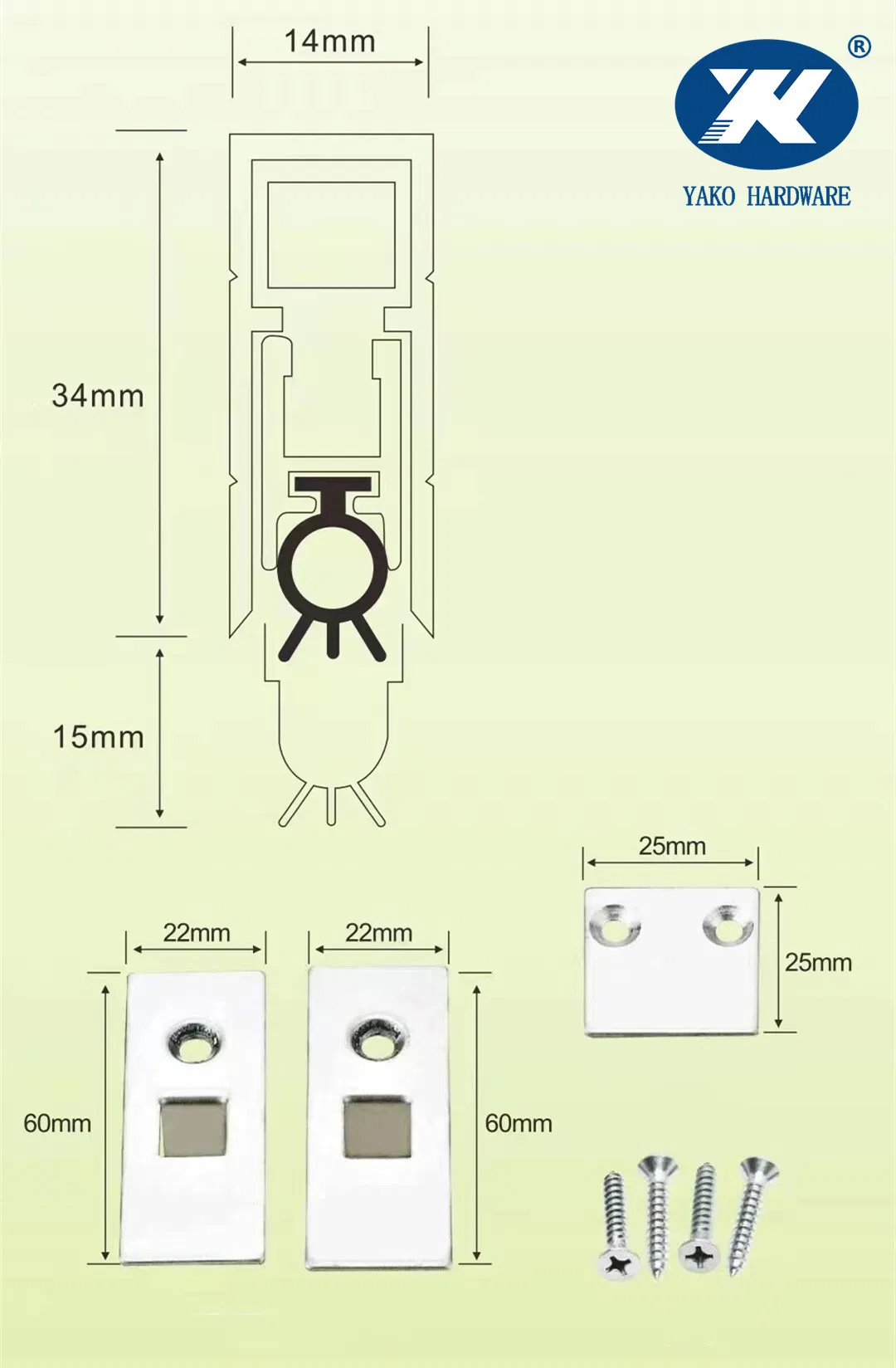 Fire Rated Customized Automatic Mortised Door Sweep Sealing Strip Gasket Wooden Aluminium Iron Metal Door Hardware Bottom Drop Down Seal with Brass Trigger