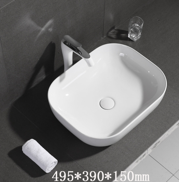 Factory Direct Nordic Ultra-Thin Side Ceramic Square Basins for Washing Hand