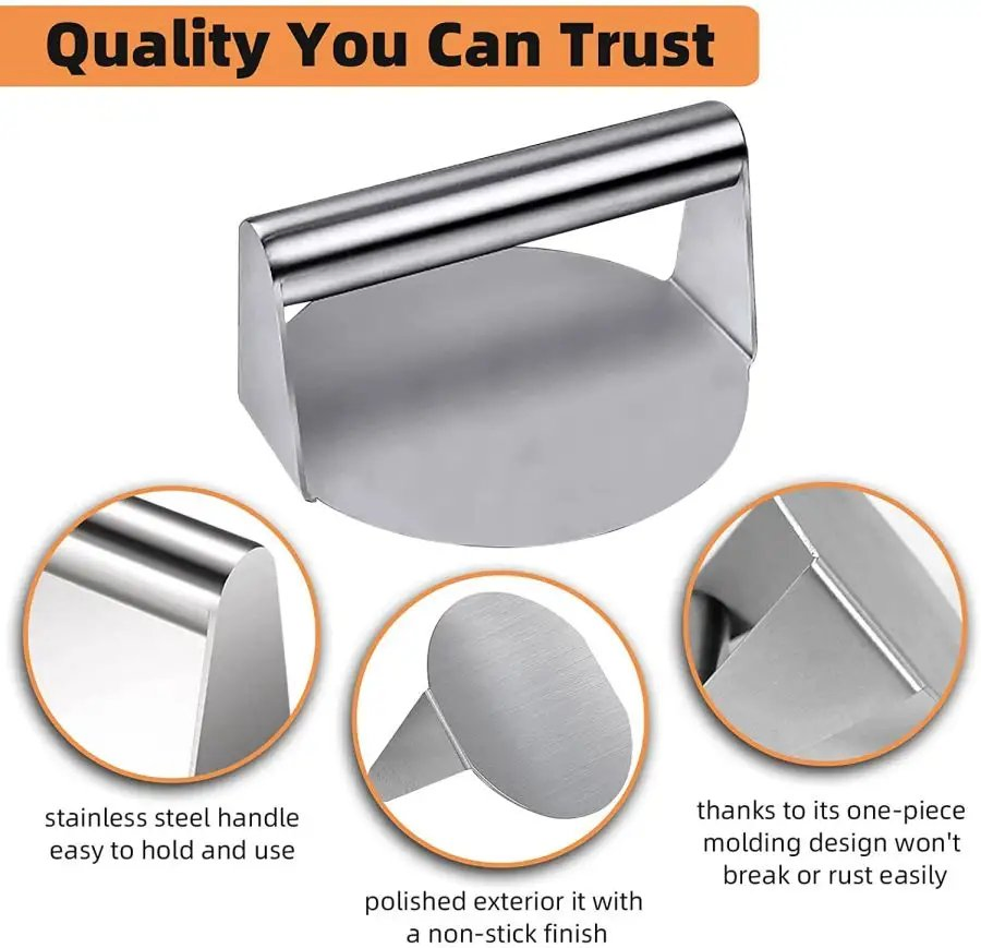 Customizaton Durable Burger Smasher Grilling Accessories Kitchen Stainless Steel Meat Press
