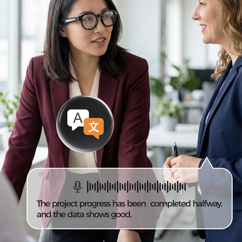 Ai Smart Glasses with 2MP Camera Real-Time Translation Chatgpt Reduction Wearable Headset