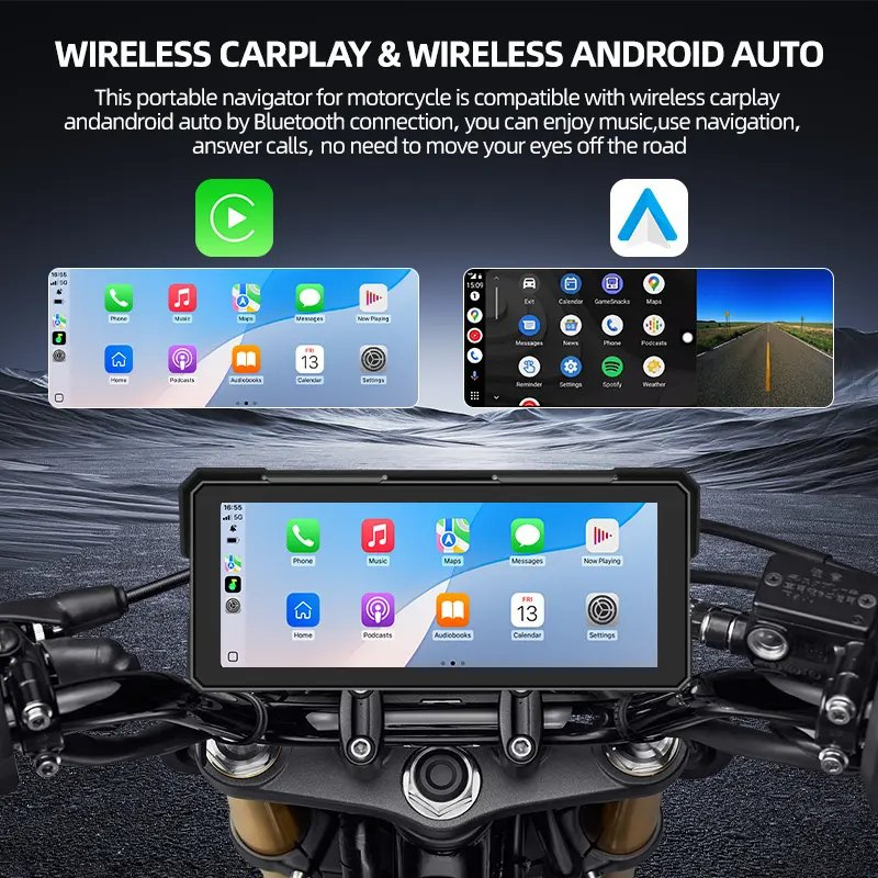 8.1-дюймовый GPS-дисплей для мотоцикла с CarPlay и Android Auto