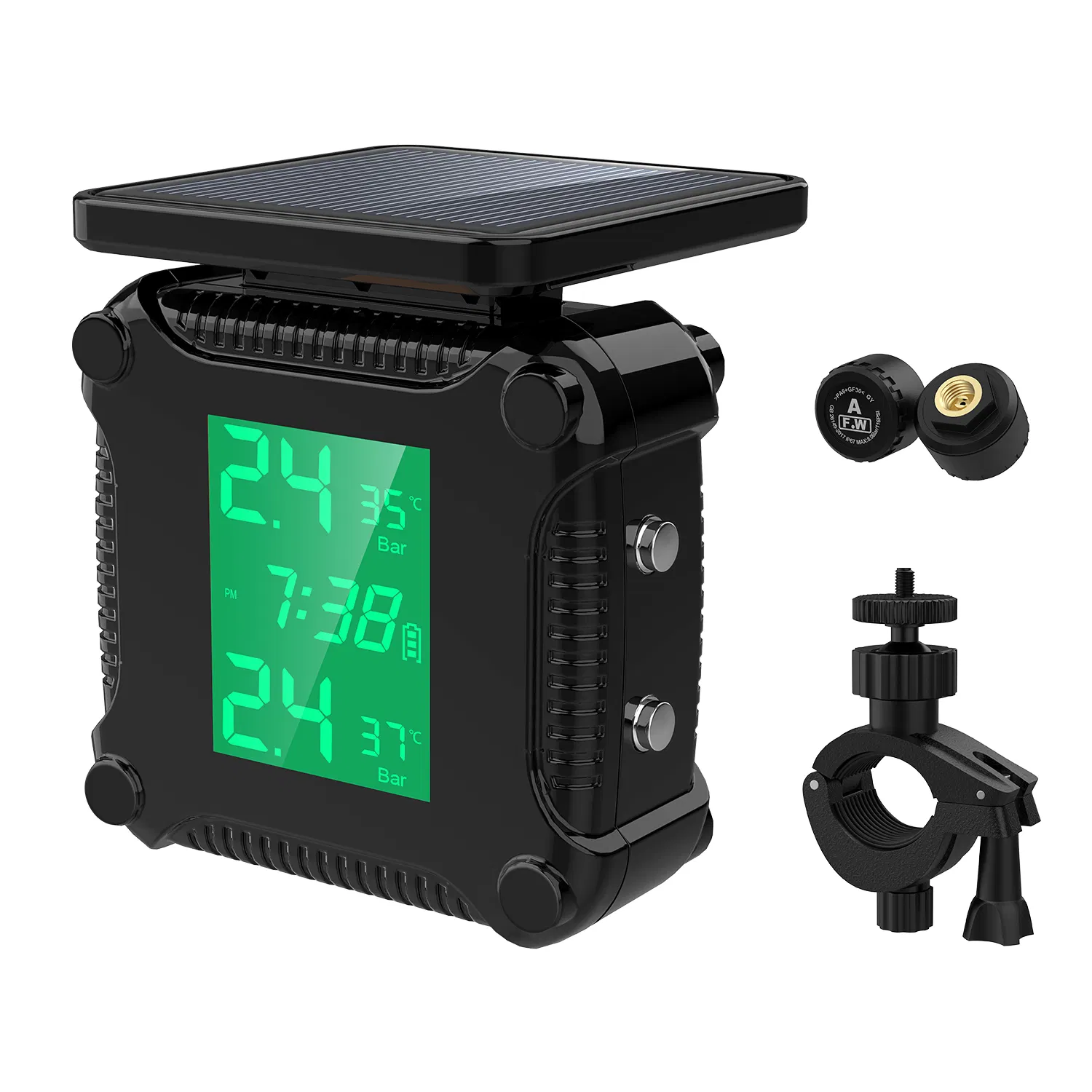 Солнечный TPMS-монитор для мотоцикла с внешними датчиками
