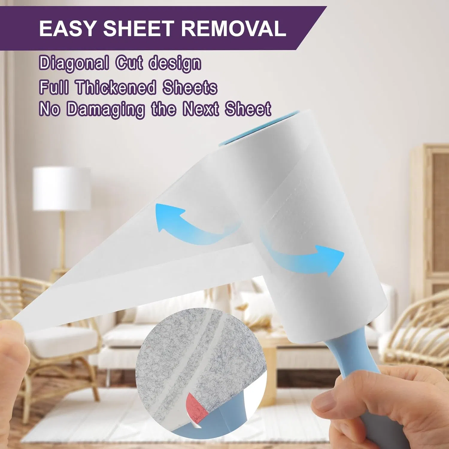 Hot Sell Sticky Industrial Paper Lint Remover Roller for Clothes and Pets