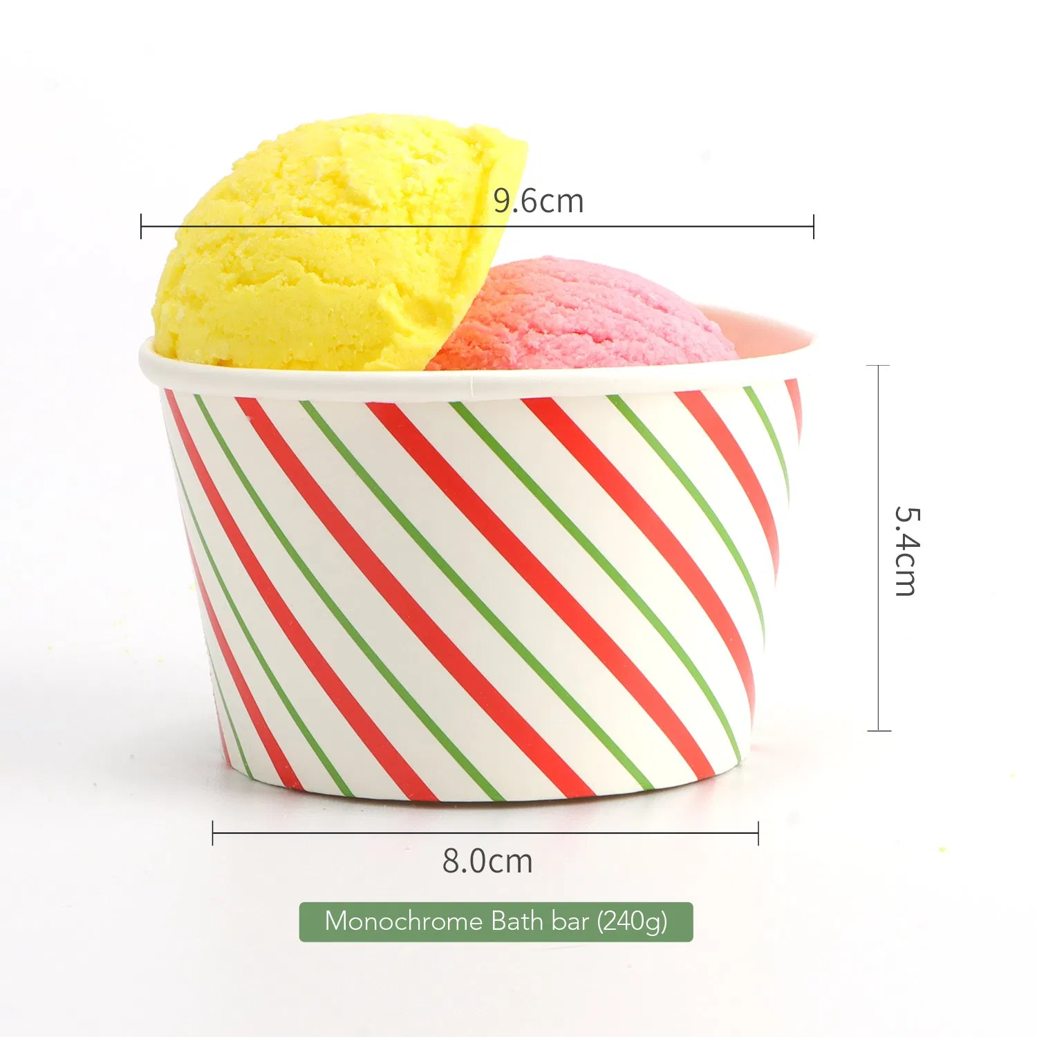 Private Label Hot Sale Rich Bubble Ice Cream Shape Bubble Bath Bombs Bar