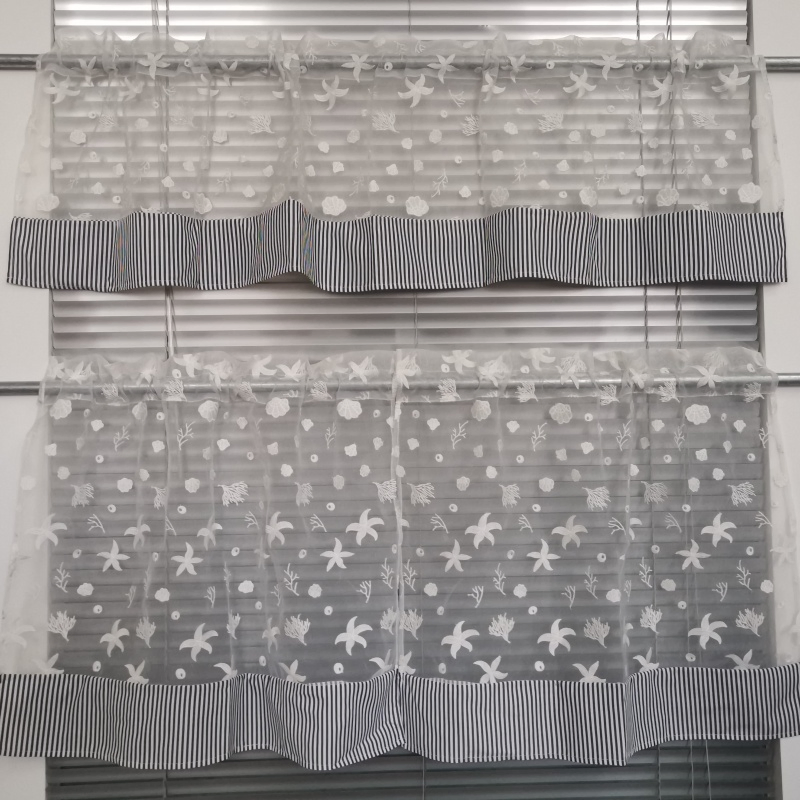 Floral Digital - Printed Polyester Kitchen Curtains Set Farmhouse Small Window Valances and Tier Targeted for Kitchen Small Windows