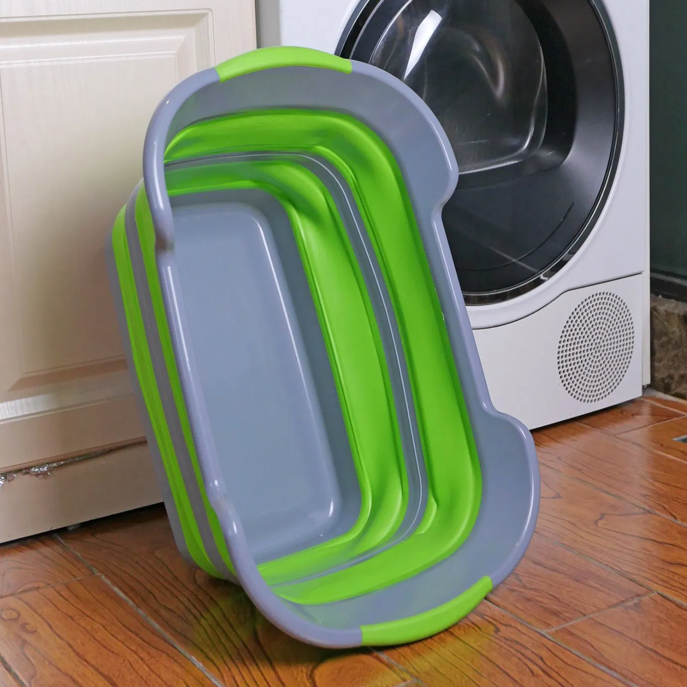 Green Multi-Functional Polyester Foldable Bathtub Storage Basket for Dirty Clothes Pet Swimmingpool