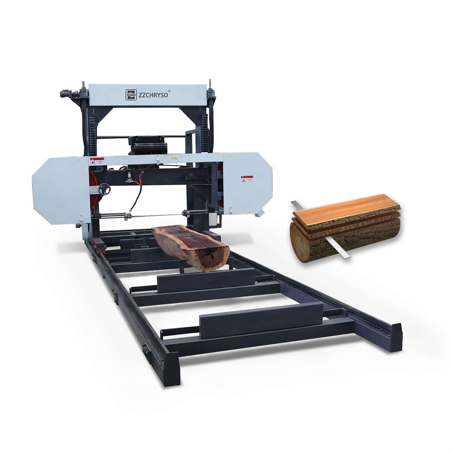 Ленточная пилорама горизонтальная на прицепе передвижная