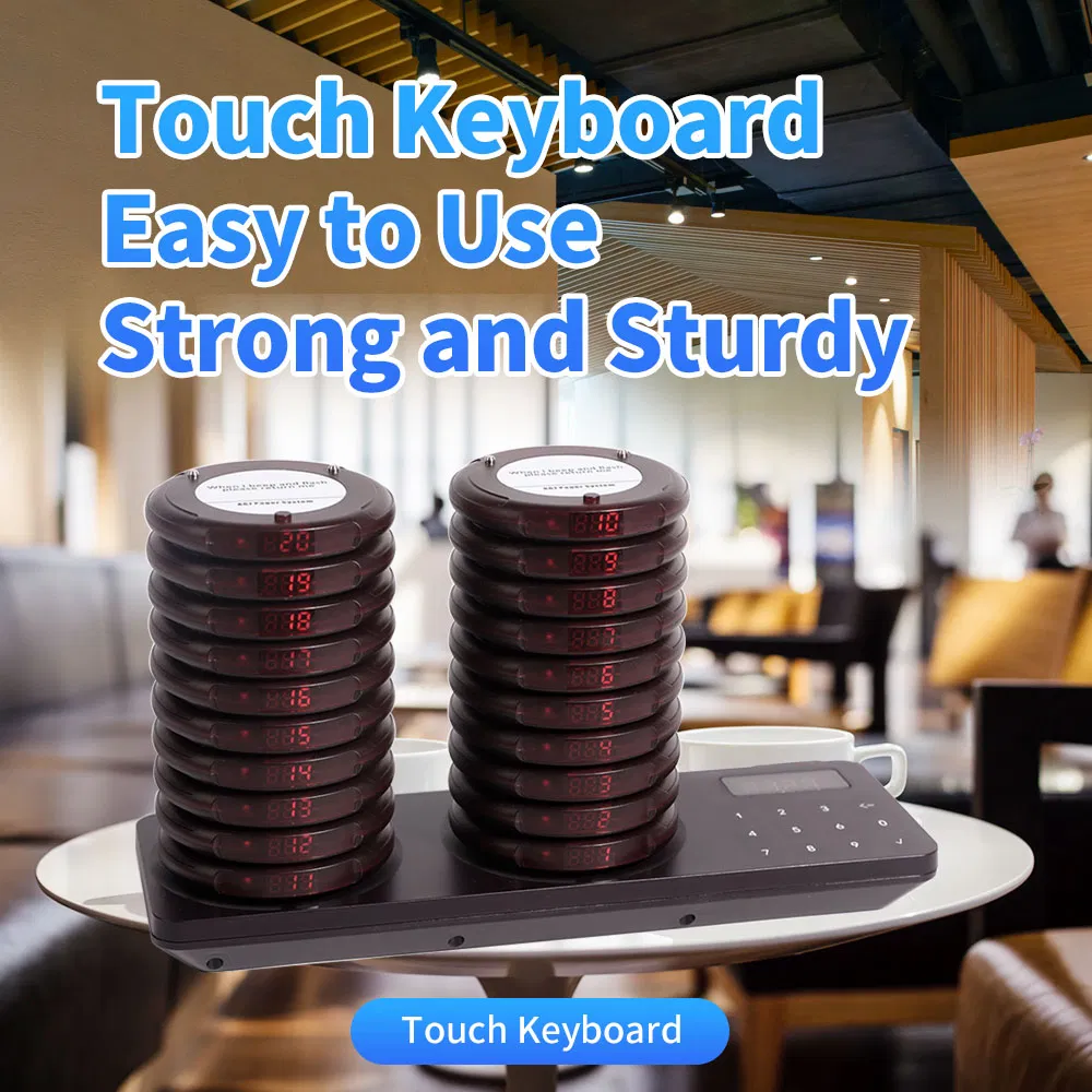 Bct-9303 Wireless Guest Queue Calling Restaurant Pager System, 20 Food Truck Beepers Buzzers