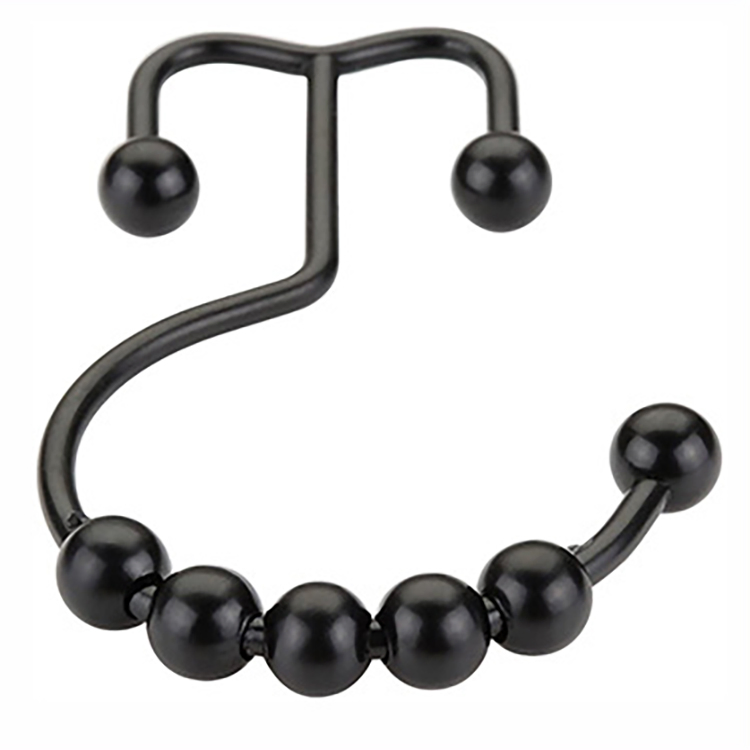 12 Stainless Steel Rust Proof Double Glide Roller Bathroom Curtain Hook