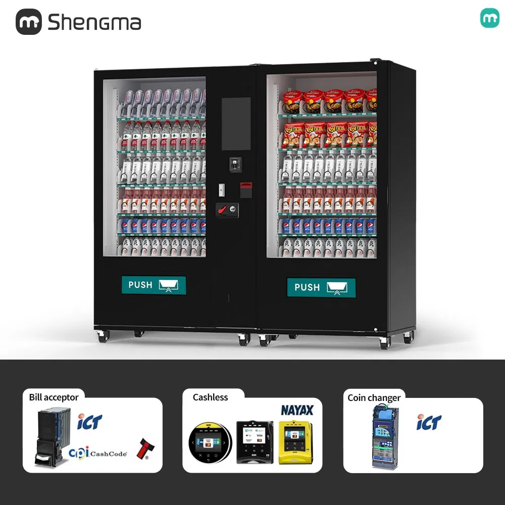 Multi-Functional Combo Vending Machine Support Canned Bagged Bottled Goods
