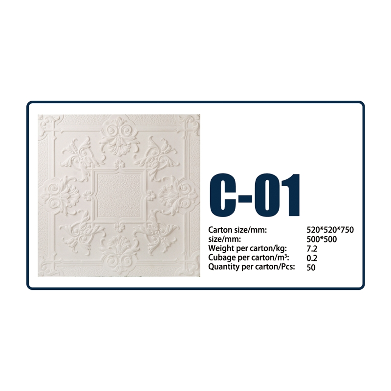 Magnificent Embossed Flower Design Environmental Friendly Decoration Expanded Polystyrene Ceiling