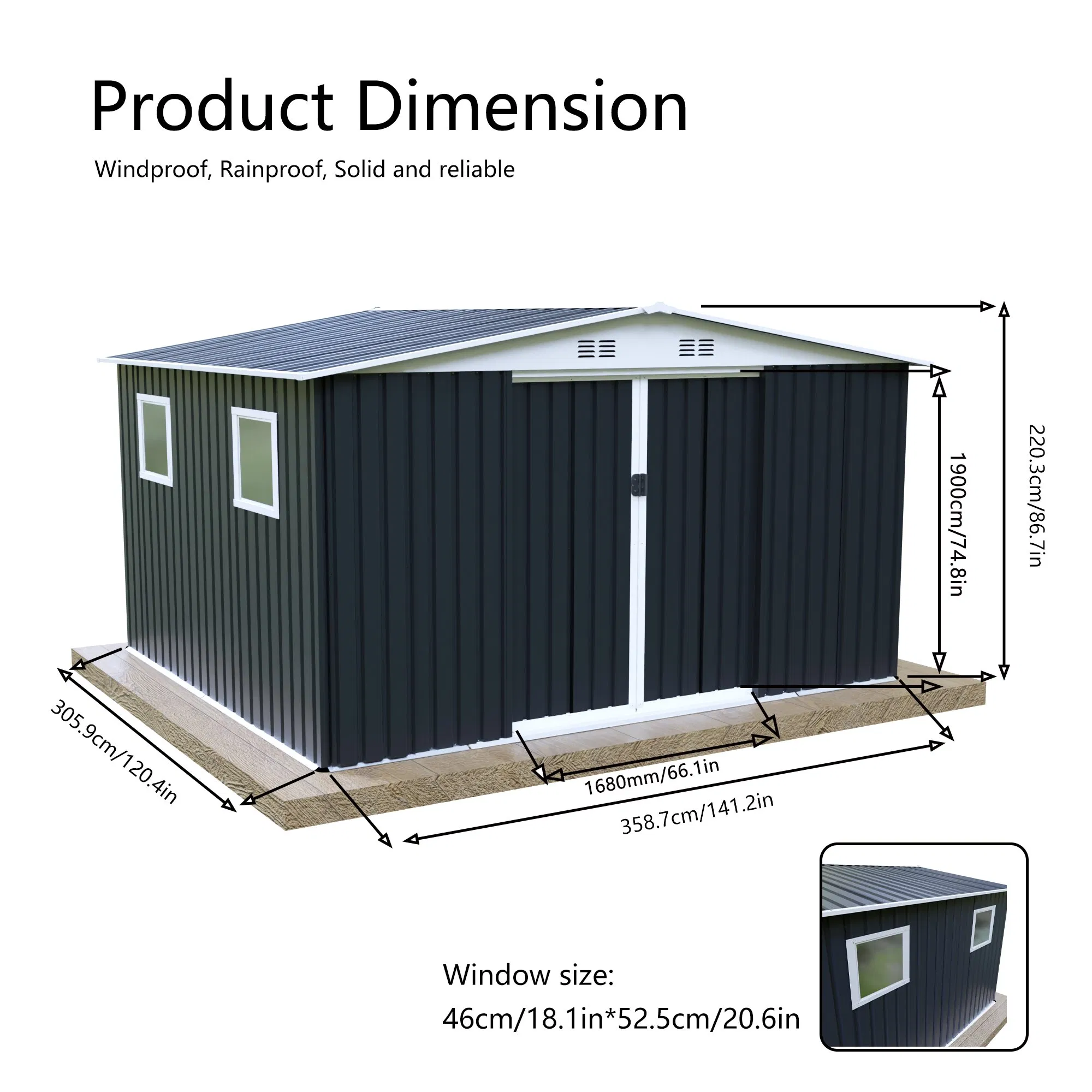 12*10FT Easy Assembly DIY Tool House Practical Storage Shed Transforms Yard Into Organized Space Flexible Home Garden Shed Prefabricated Shed