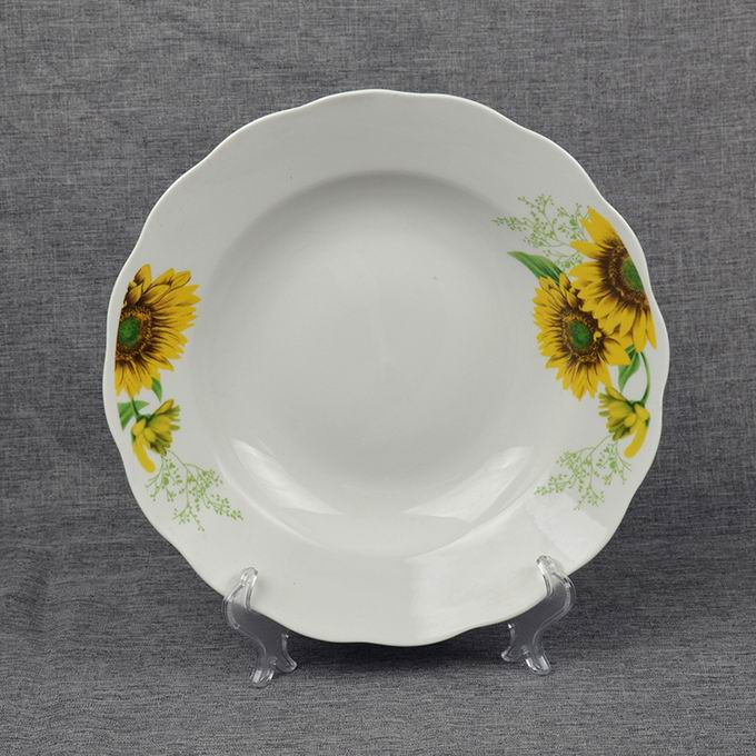 10"Soup Plate Simple Decal Cut Edge Porcelainware Ceramics Tableware