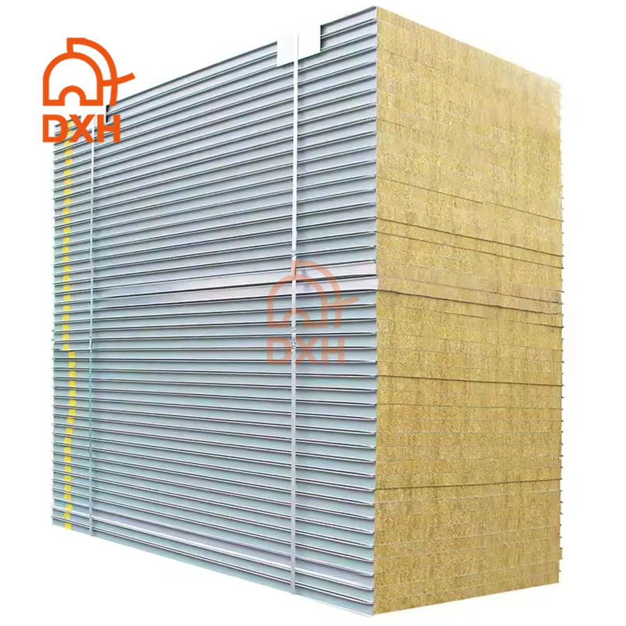 Dxh Easy Installation Thermal Insulation Office Building OEM ODM High Quality CE ISO Chinese Durable High Quality Rock Wool Sandwich Panel