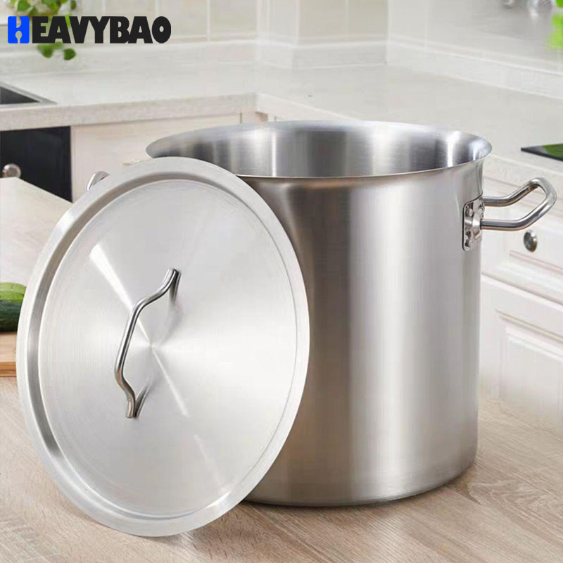 Heavybao 03 Style Stainless Steel Sandwich Bottom Steam Food Stockpot Cooking Kitchen Pot