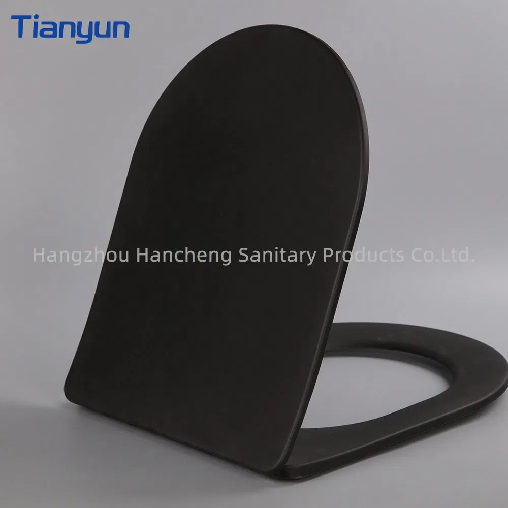 Custom Black Reinforced Sturdy Toilet Seat Cover Easy Cleaning PP/UF U Shape Toilet Seat