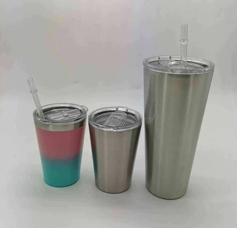 12oz/32oz Double-Layer Vacuum Cup Customization with Straw 304 Coffee Mugs