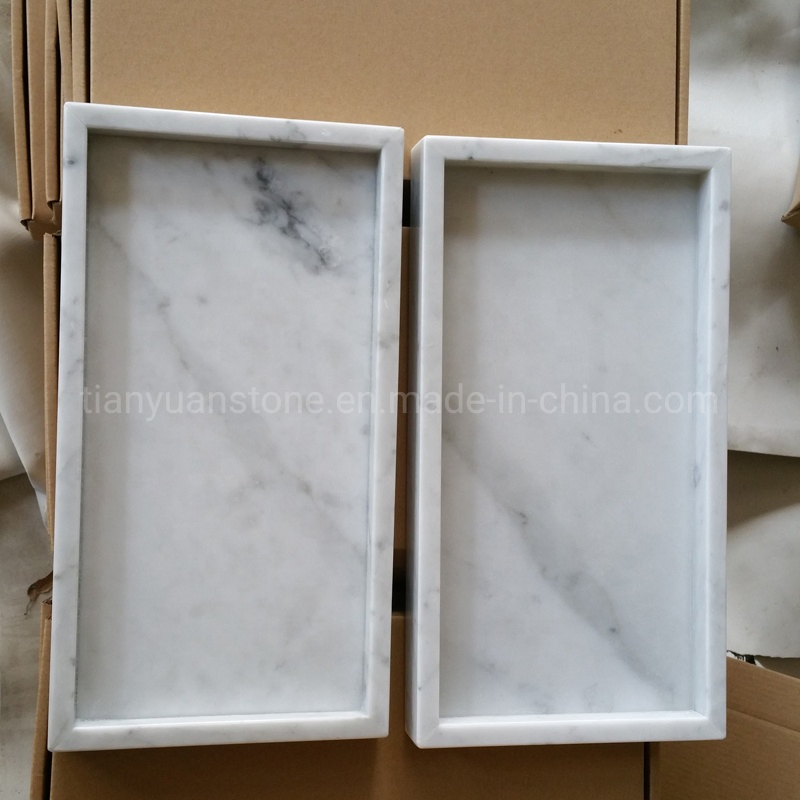 Rectangle Home Decorative Green Marble Serving Tray