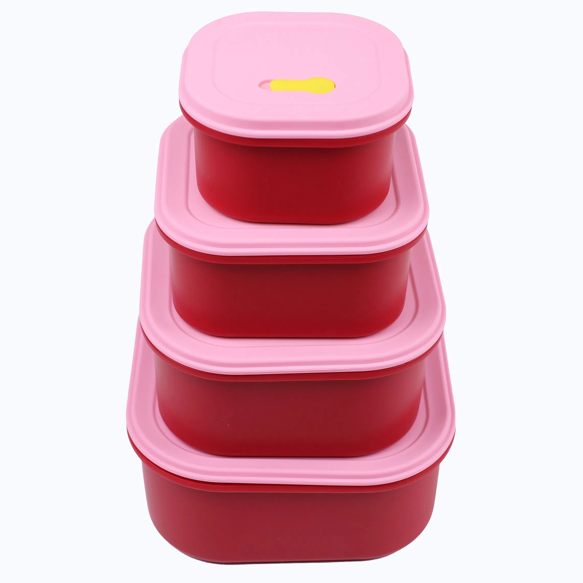 Set of 4 Airtight Hard-Shell Premium BPA-Free Food Storage Containers Silicone Bento Lunch Containers Lunch Box