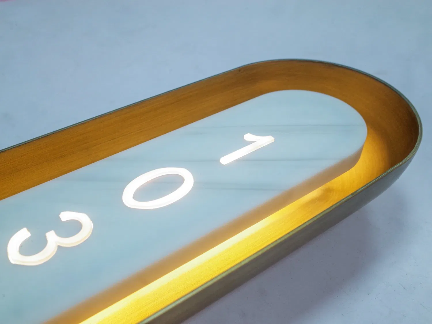 Marble Stone Hotel Sign Stainless Steel Hotel Roor Number Custom LED Sign Board