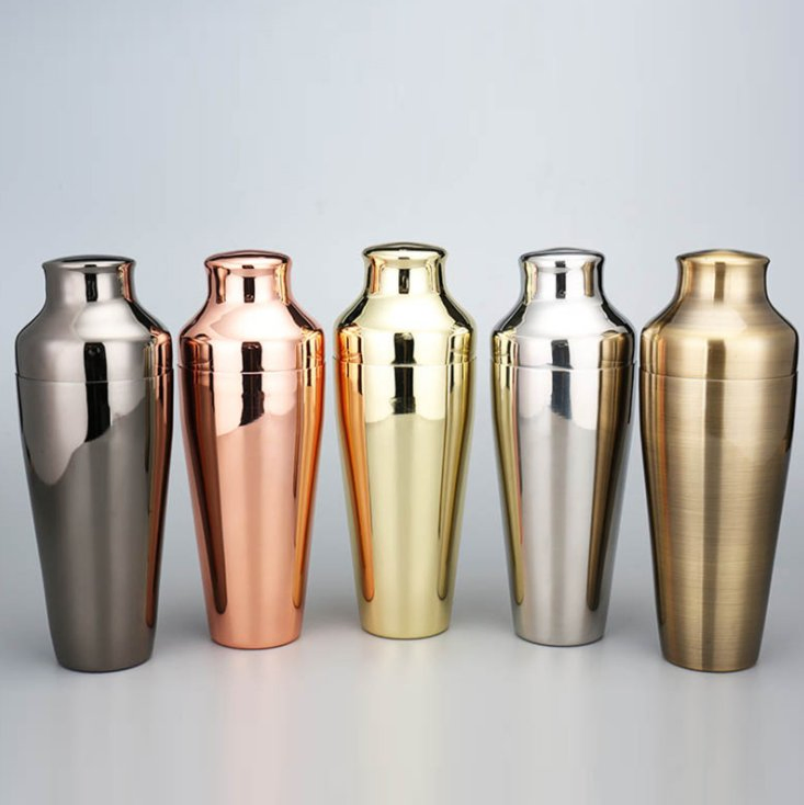 Шейкер для коктейлей из нержавеющей стали, черный/розовое золото