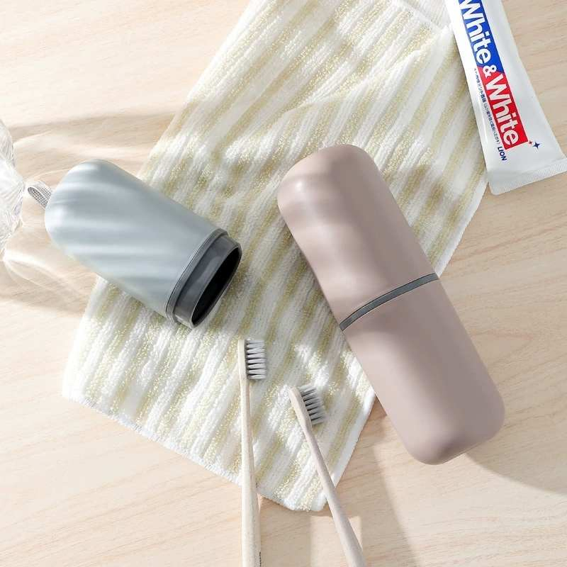 Travel Toothbrush Cup Toothpaste Storage Box Portable Set Plastic Wash Cup