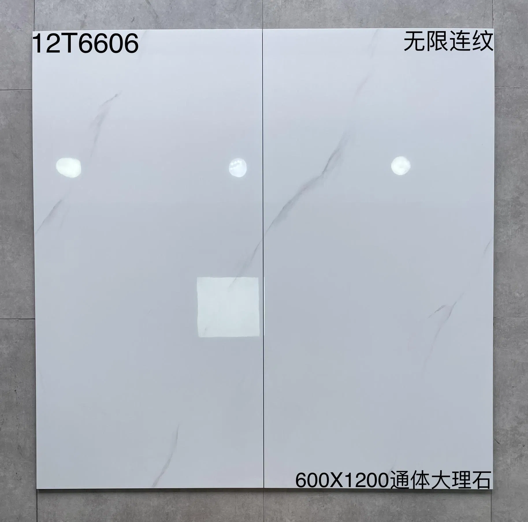 Bathroom Wall Tile Grey Non Slip Floor Full Body Marble Tile 600X1200mm Glossy Polished Villa