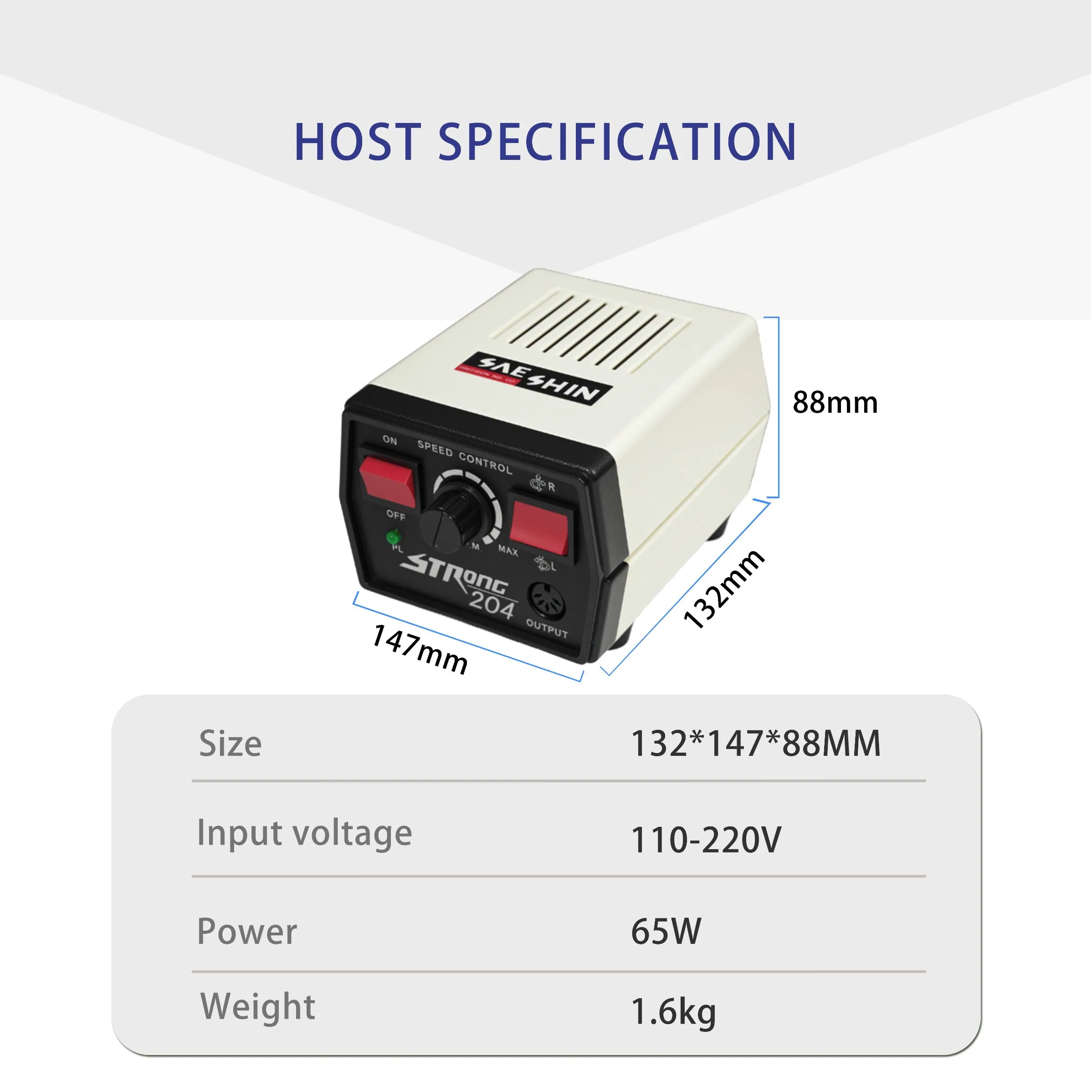 35000rpm Brush Micromotor Professional Electric Strong 204 Nail Drill Machine 102L Handpiece