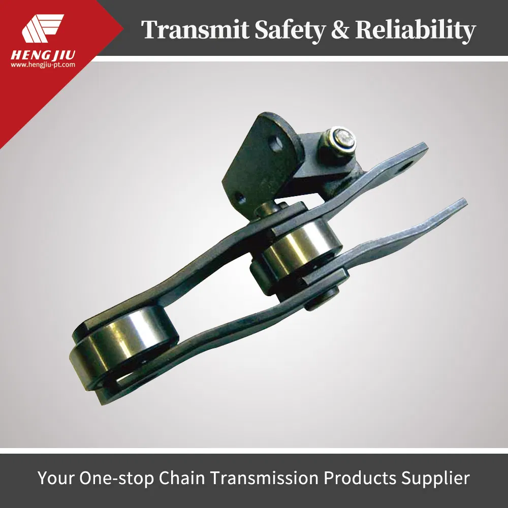 Durable Bent Side Plate Roller Chain Attachments Steel Bush Heavy Duty Chain