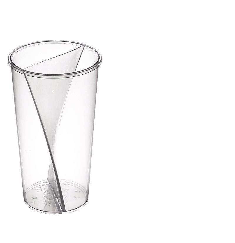 Disposable Plastic Split Cup Couple Sharing Two Drinks Single 2 Sided Divided Dessert Cup