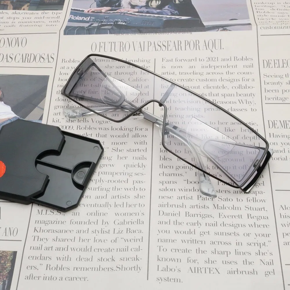 Portable 2-Piece Liquid Silicone Stick-on Presbyopic Lenses Magnification 1.75