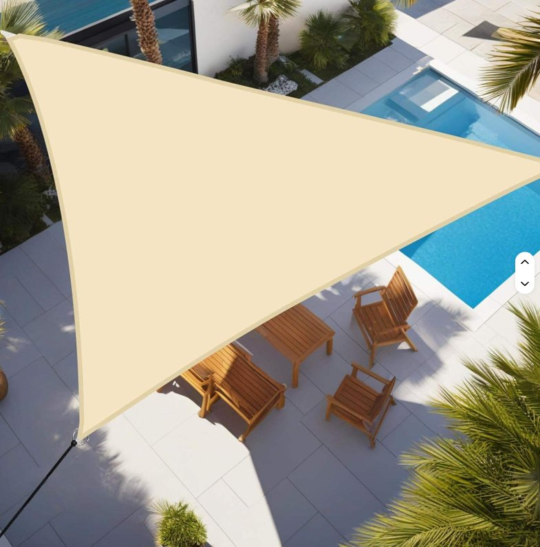 Rectangular Waterproof Sun Shade Sail, Polyester Fabric with 98% UV Protection