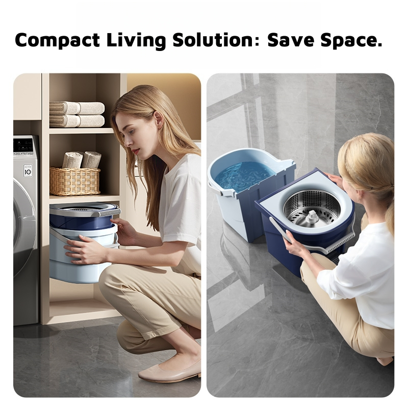 Joyclean Advanced Spin Mop with Pedal Space-Saving Mop Set