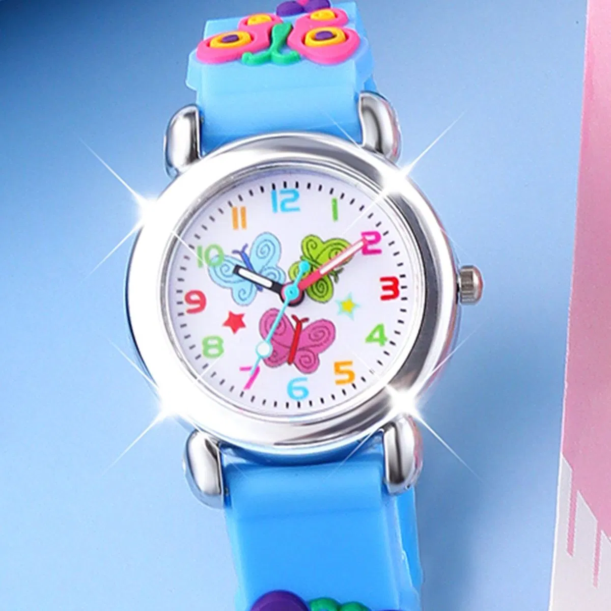 Butterfly Cartoon Watch Simple blue Butterfly Jewelry