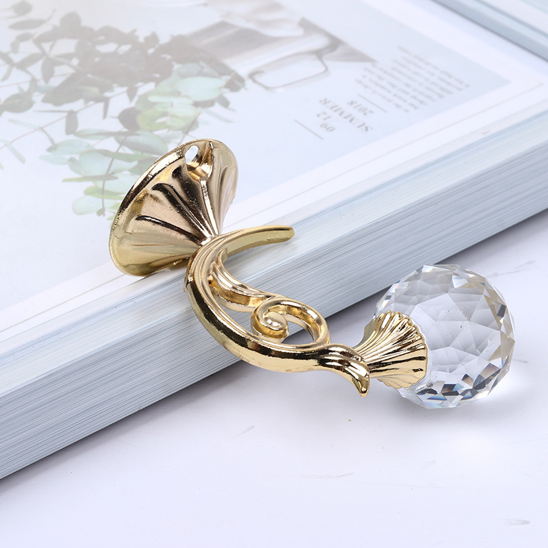 Best Quality Diamond Curtain Hook Crystal Hook with Zinc Alloy Round Head Metal Tieback