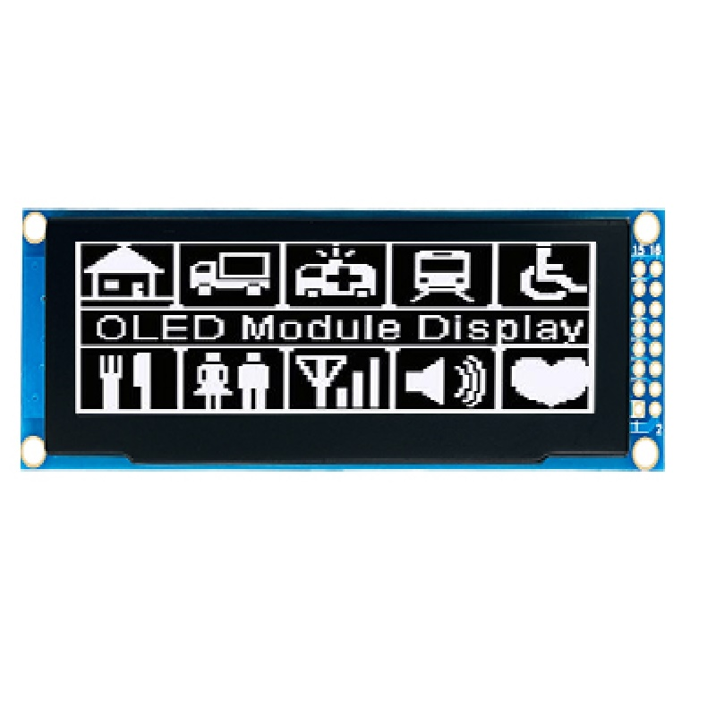 OLED-дисплей 3.12 дюйма 256x64 точек, SPI, белый/синий/желтый