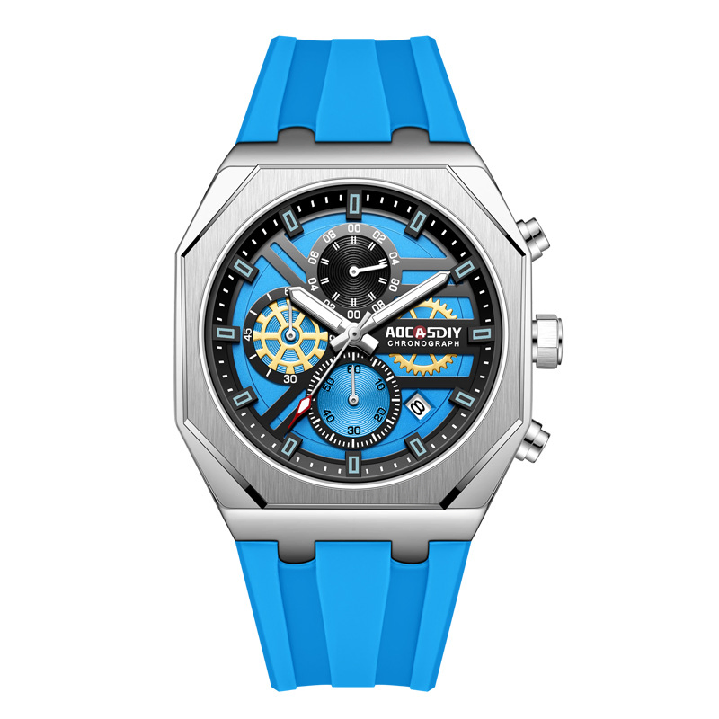 New Men's Sports Multifunctional Quartz Watch Waterproof Luminous Wristwatch