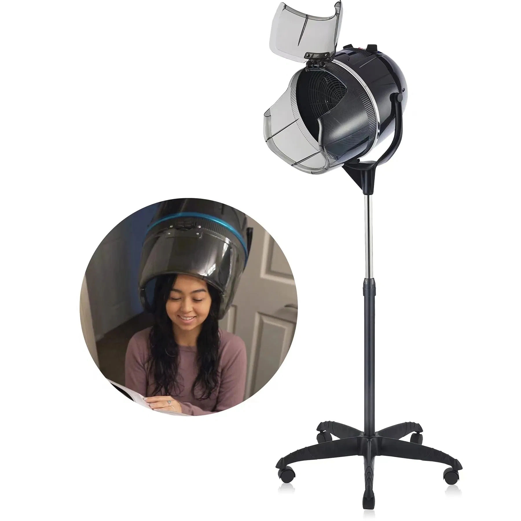 Modern Style Hair Dryer with Hood Adjustable Height