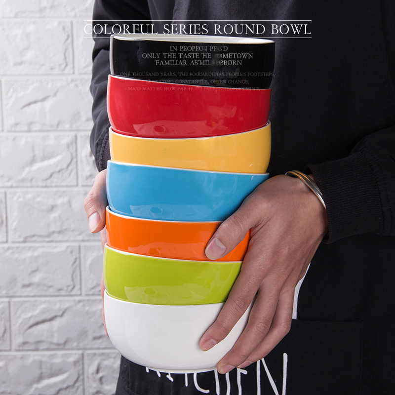 High Quality Color Glazed Serving Bowl Manufacturer Small Soup Bowl Customized Color Bulk Package 5 Inch Ceramic Bowl