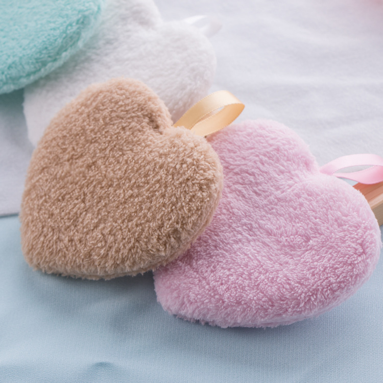 Heart Shape Makeup Remover Cloth Microfiber Face Towel Reuseable Cotton Pads Makeup Remover Pads