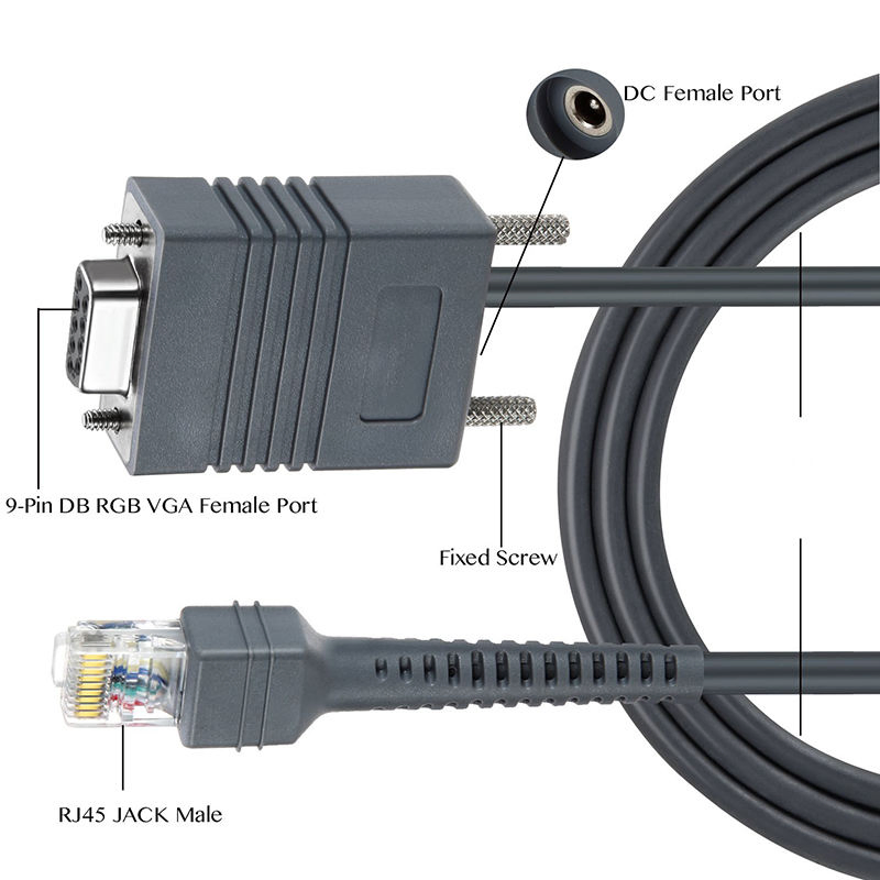 Professional Customized 10-Pin dB9 to Rj50 RJ45 RS232 Cba-R01-S10PAR Scanner Cable