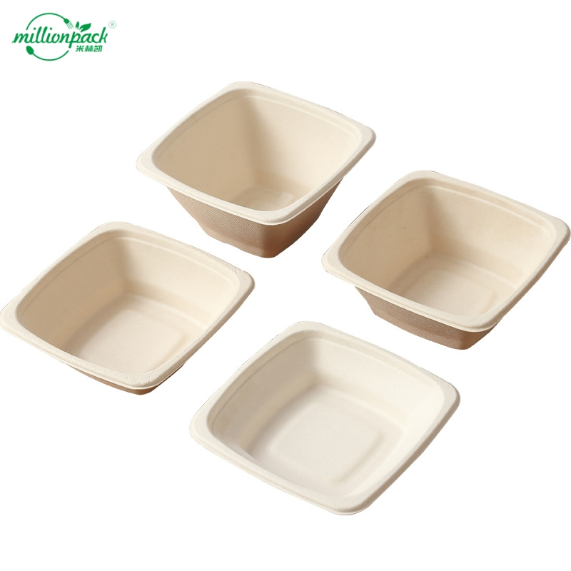 Biodegradable Lunch Packaging Carbon-Neutral Bagasse Box for Corporate Catering