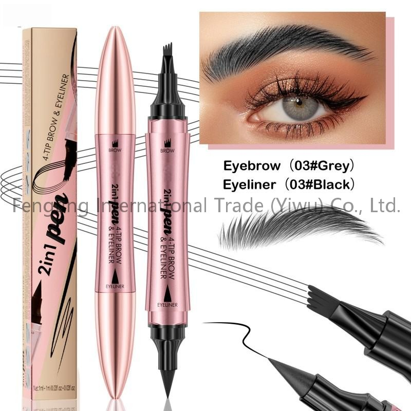 Wholesale High Quality Vegan Eyebrow Pencil Slim Double Eyebrow Pencil Private Label Eyebrow Pencil