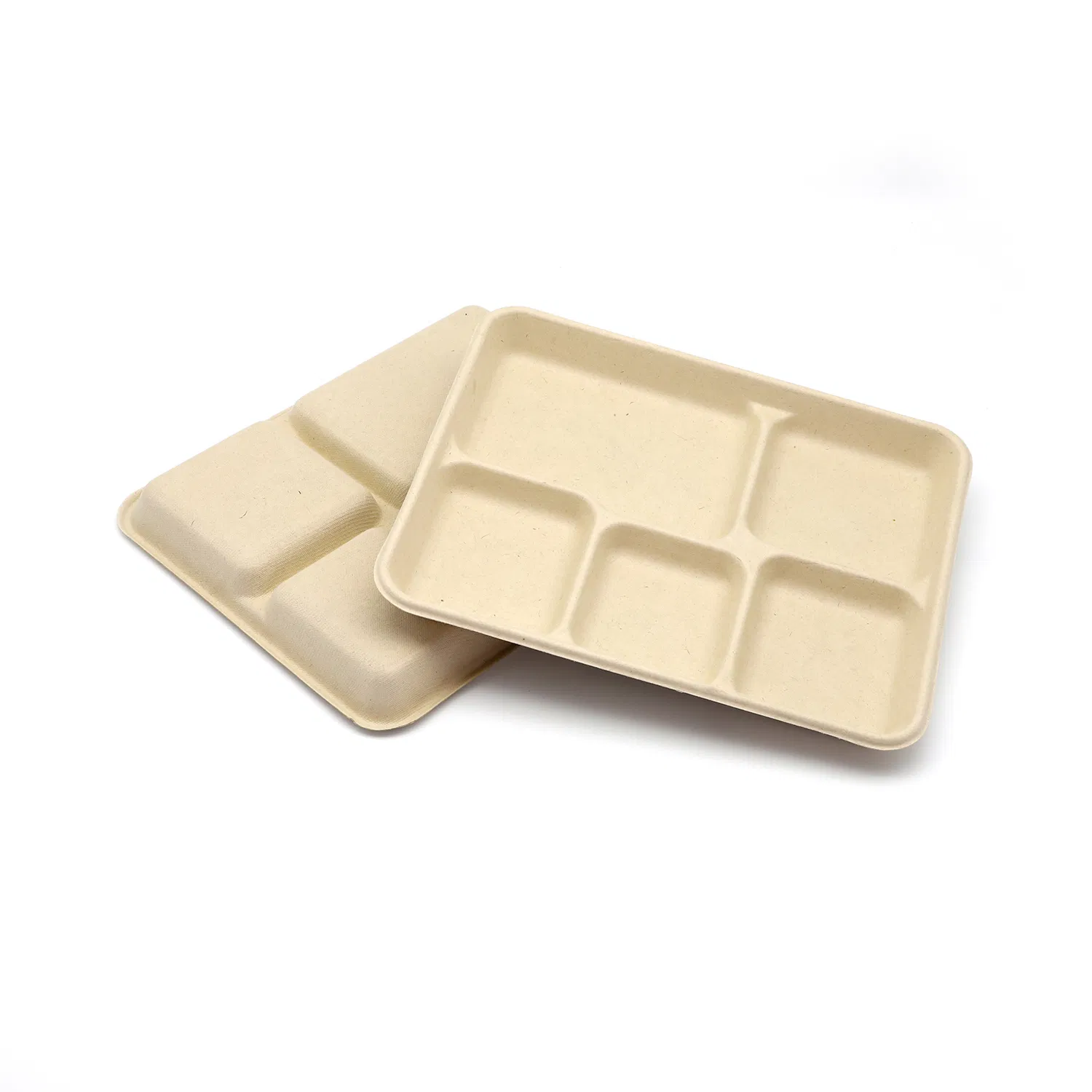 Compostable White Paper Trays for Cooking with 2/3/5 Compartments