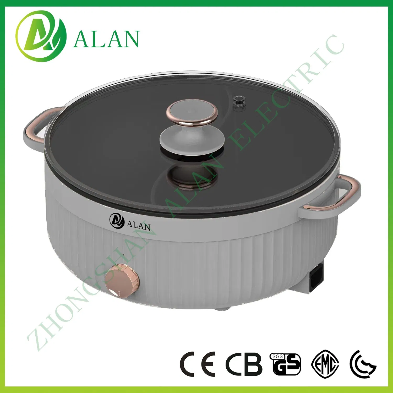 Single Switch Control Private Model Electric Two-Flavor Hot Pot Cooker with Steamer