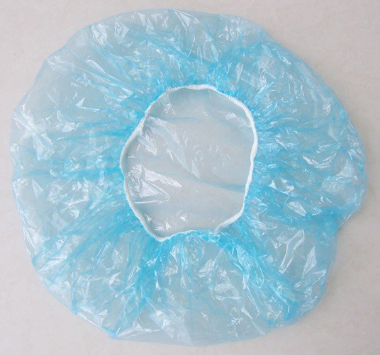 Factory Wholesale Disposable Elastic Clear Bathing Cap for Salon Hotel Traval PE Cap