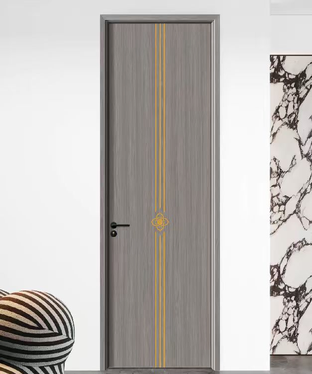 Elegant Modern Black Solid Wood Pivot Door for Villas