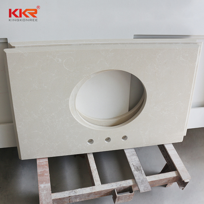 Engineered Stone Customized White Cafe Counter Top