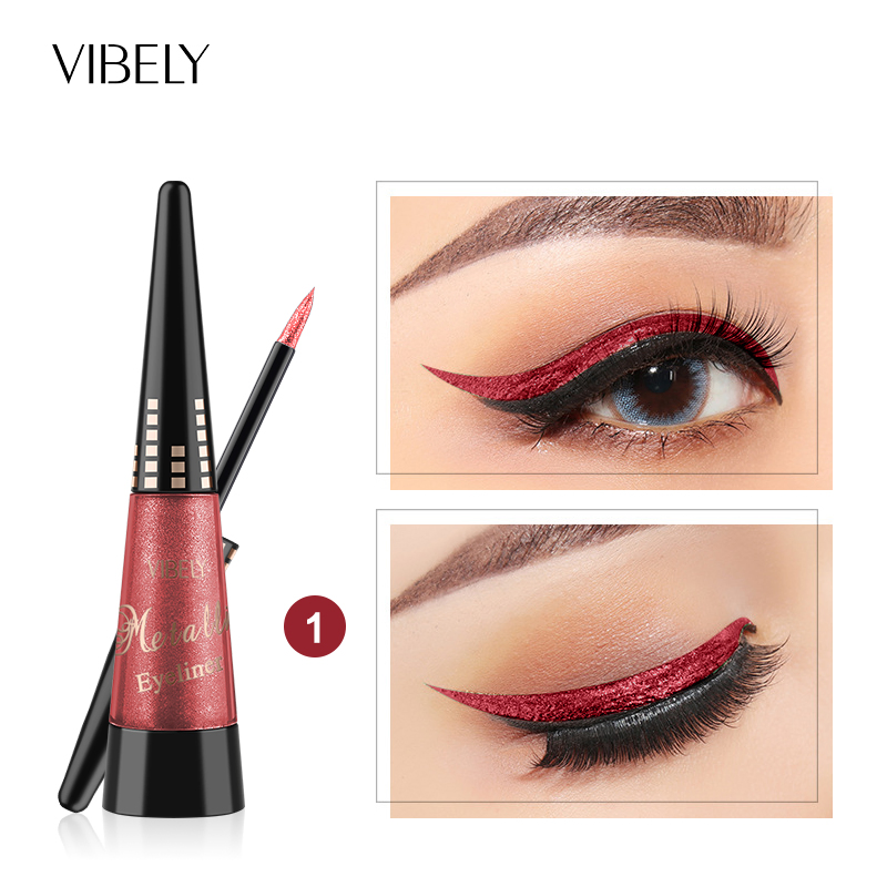 Eye Makeup Metal Multicolor Fast Dry Waterproof Durable Smooth Natural Eyeliner