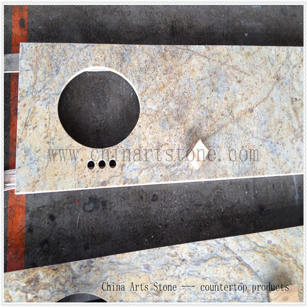 Chinese Golden Granite Bathroom Vanity Top Countertop